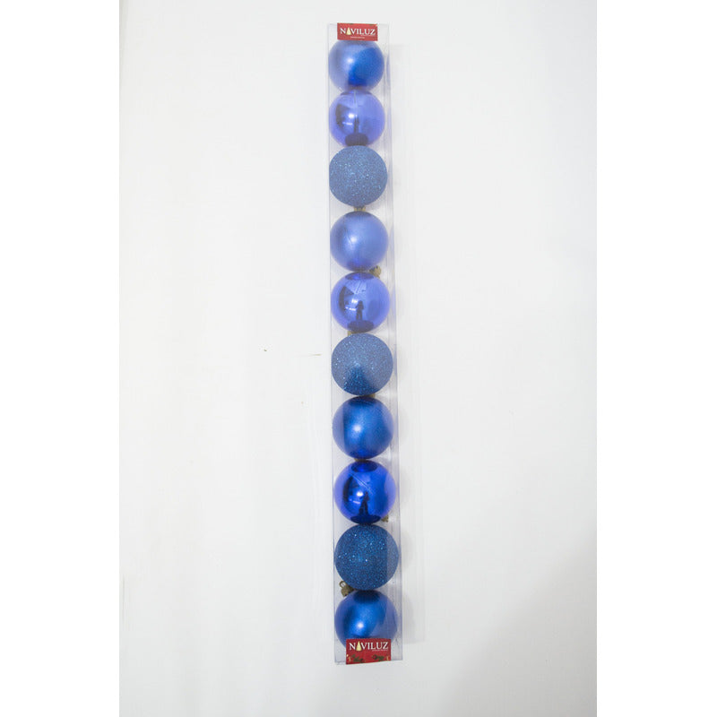 Adornos De Navidad En Caja De Acetato - Globos Azules De 6cm Azul Surtido